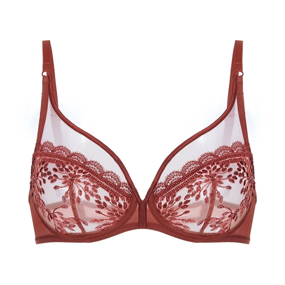 Simone Pérèle Paris - Singuliere Full Coverage Plunge Bra - Sienna - 34C - Picture 1 of 6